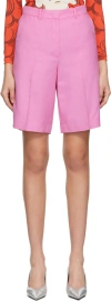 Pushbutton Pink Suiting Shorts In Pink