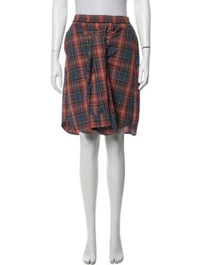 Pre-owned Pushbutton Plaid Print Mini Skirt W/ Tags In Multicolor