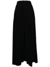 Pushbutton Pleated A-line Skirt In Black