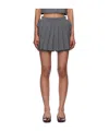 Pushbutton Pleated Apron Shorts In Gray