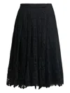 Pushbutton Pleated-front Skort In Black