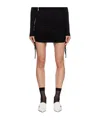 Pushbutton Black Draped Miniskirt In Black