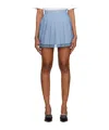 Pushbutton Pleated Shorts In Blue