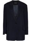 Pushbutton Raw Edge Jacket In Blue
