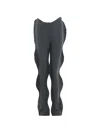 Pushbutton Ruffled-trim Trousers In Gray