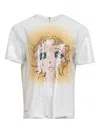 Pushbutton Sequin T-shirt In White