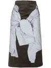 Pushbutton Shirt Printed Midi Skirt In Brown