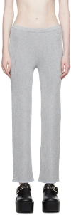 Pushbutton Silver Fitted Lounge Pants In Silver