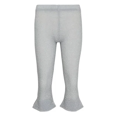 PUSHBUTTON SILVER GLITTER CAPRI PANTS