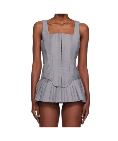 PUSHBUTTON SLEEVELESS TUBE TOP