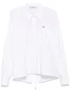 Pushbutton Hemd Mit Eckiger Form In Weiss