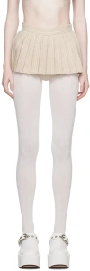Pushbutton Ssense Exclusive Beige Skort In Ivory Stripe