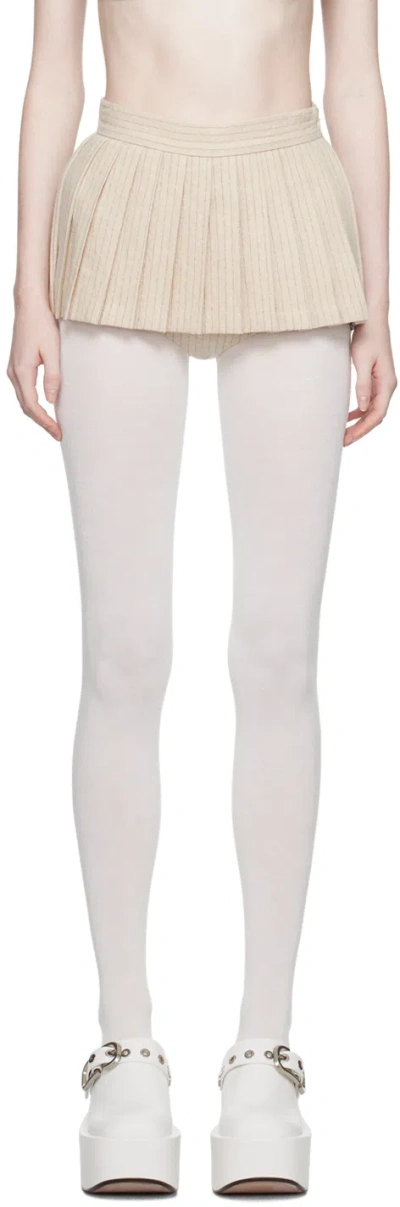 Pushbutton Ssense Exclusive Beige Skort In Ivory Stripe