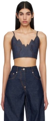 Pushbutton Ssense Exclusive Indigo Flare Denim Camisole In Blue