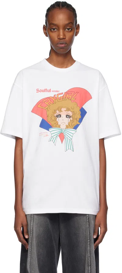 Pushbutton Ssense Exclusive White Soulful Crying Girl T-shirt