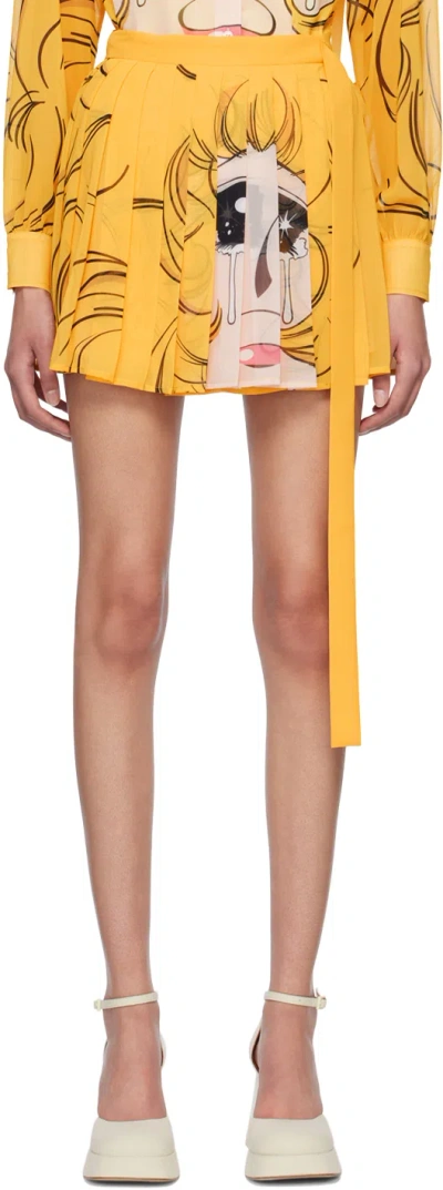 Pushbutton Ssense Exclusive Yellow Crying Girl Miniskirt In Multi