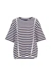 Pushbutton Striped Buttoned T-shirt In Multi