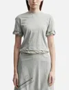 Pushbutton Twisted Fitted Top In Gray