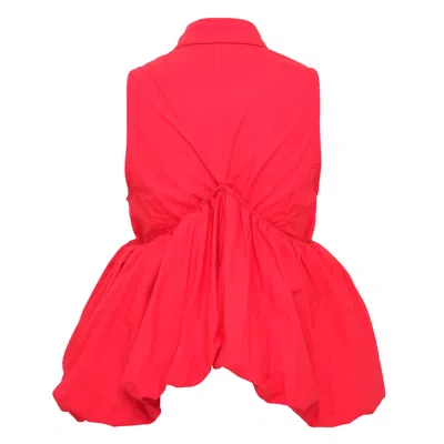 Pushbutton Voluminous Sleeveless Shirt