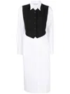 PUSHBUTTON WAISTCOAT-DETAIL SHIRT DRESS