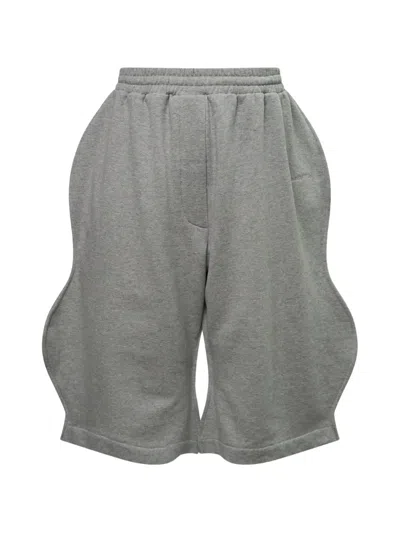 Pushbutton Gray Wavy Zip-up Jersey Shorts