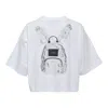 Pushbutton White Backpack Printed T-shirt In White