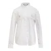 Pushbutton White Bra Cubic Shirt In White