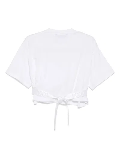 Pushbutton White Bra Point Cropped Top