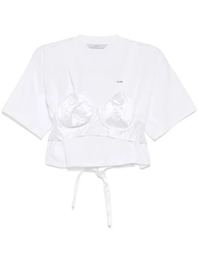 Pushbutton White Bra Point Cropped Top