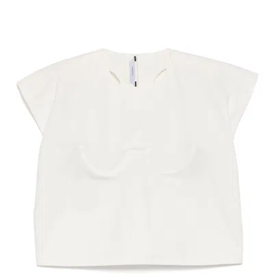 Pushbutton White Bra Point Sleeveless Top