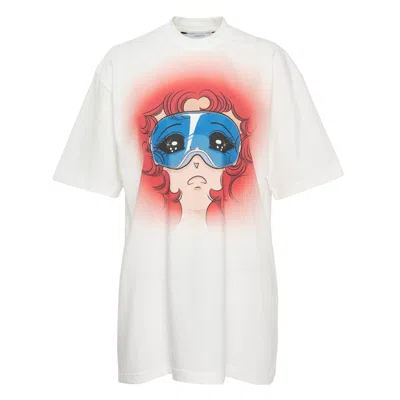 Pushbutton White Goggles Girl T-shirt
