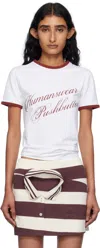 Pushbutton White Ringer T-shirt In White