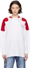 Pushbutton White Self-tie Long Sleeve T-shirt In White