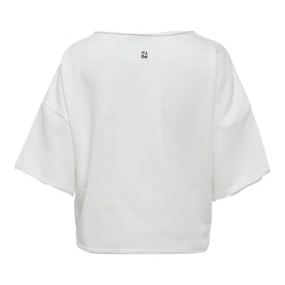 Pushbutton White Twisted Hem Top