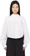 Pushbutton White Two Way Shirt In White