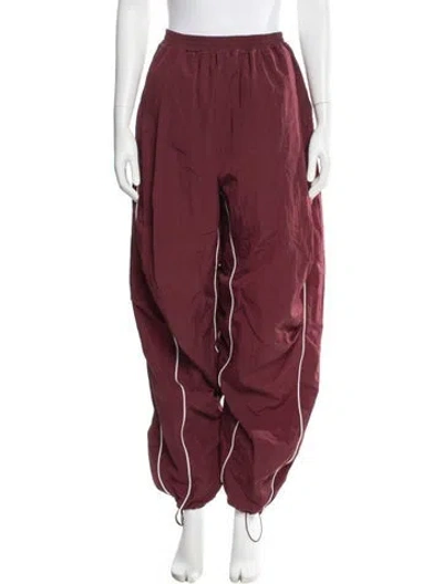 Pre-owned Pushbutton Wide Leg Pants In Burgundy