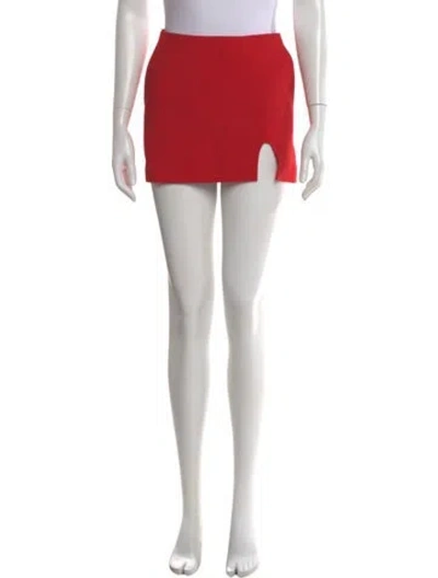 Pre-owned Pushbutton Wool Mini Skirt In Red