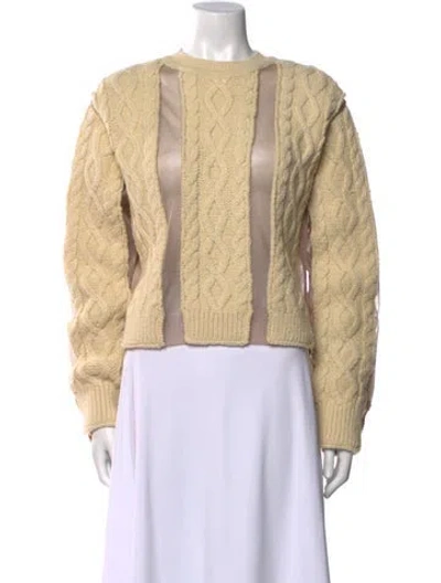 Pre-owned Pushbutton Wool Printed Sweater In Neutral