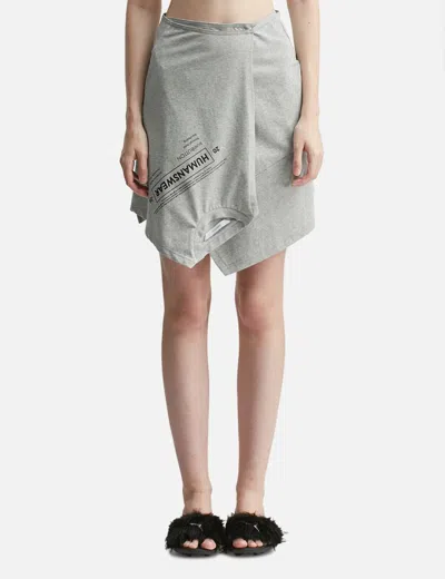 Pushbutton Wrap Tee Skirt In Gray