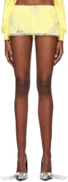 Pushbutton Yellow High Waisted Skort In Pale Yellow