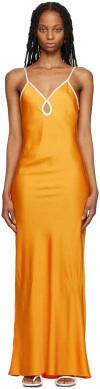Pushbutton Yellow Keyhole Maxi Dress In Yellow