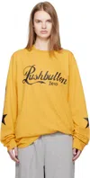Pushbutton Yellow Printed Graphic Long Sleeve T-shirt In Yellow
