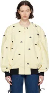 Pushbutton Yellow Ribbon Bomber Jacket In Ivory
