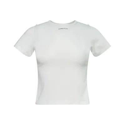 PUSHBUTTON ZERO WHITE ADJUSTABLE CROP T-SHIRT
