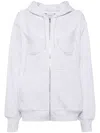 Pushbutton Zip Fastening Hoodie In Grey