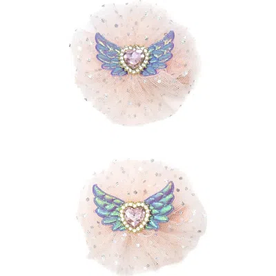 Puttisu Babies'  2pc Angel Sparkle Wings Clip Set In Pink