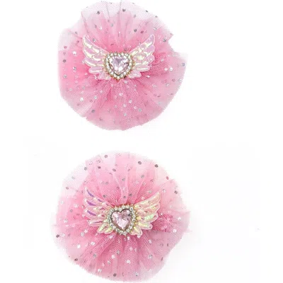 Puttisu Babies'  2pc Angel Sparkle Wings Clip Set In Pink