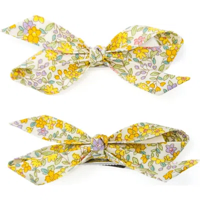 Puttisu Babies'  2pc Bow Clip Set In Yellow