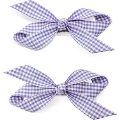 Puttisu Babies'  2pc Bow Clip Set In Purple