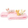 Puttisu Babies'  2pc Plush Spa Headband Set In Pink